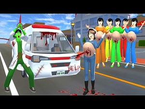 Rina police Barbie kpop pregnant disunat kidnapped by doctor zombies 😱 #sakuraschoolsimullator