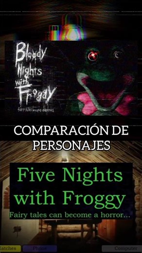 COMPARACIÓN de PERSONAJES: Five Nights With Froggy's VS Bloody Nights With Froggy's