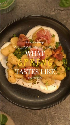 Spring Gnocchi with Peas, Crispy Prosciutto & Lemon Mascarpone 🥔🌿🍋
