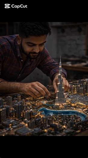 Making the miniature of Dubai #Dubai #Burj Khalifa #viral
