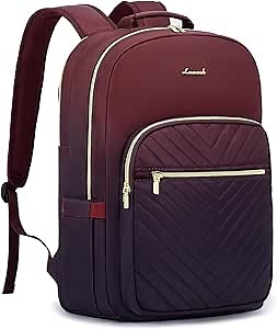 LOVEVOOK Laptop Backpack for Women, 15.6 Inch Gradient Backpack Purse with Anti-theft Pocket, Cute Quilted Computer Backpack Waterproof Teacher Laptop Bag for Travel Work College Commuter