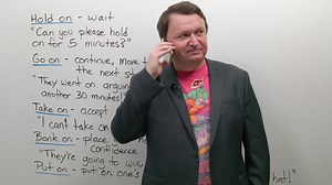 81K views · 3.2K reactions | In the new intermediate lesson from Alex EngVid, learn 10 English phrasal verbs with "ON", like "hold on", "bank on", and "take on". Start improving your vocabulary now! | engVid | Facebook