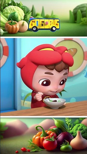 I Love Vegetables 🥕❤️ | Yummy Vegetables In My Tummy🚌🎶 #shorts #nurseryrhymes #kidssong #gogobus