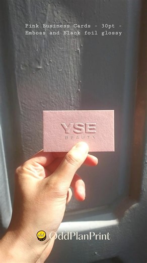 Luxury Pink Business Cards | Emboss + Glossy Black Foil #shorts #businesscards #embossing