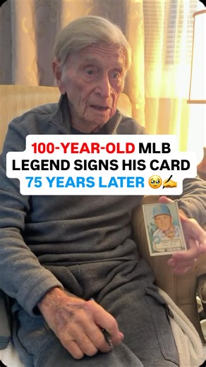 Legend 🥹 100-year-old former MVP signs his baseball card 75 years later ❤️ | Topps