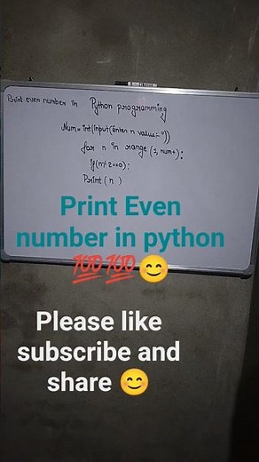 #shortvideo how to print Even number in python 💯🔥
