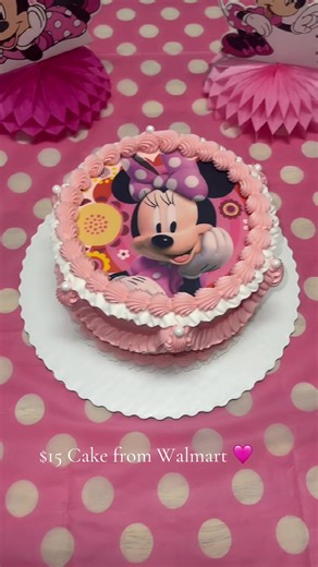 Only $15 at Walmart! 🩷🎀 #minniemouse #2ndbirthday #walmartcake #cute #fyp