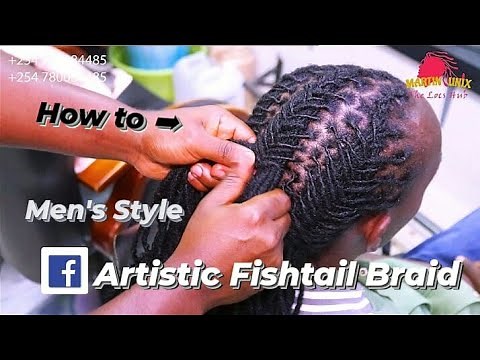 How to Style Artistic Fishtail Braid on Dreads for Men.