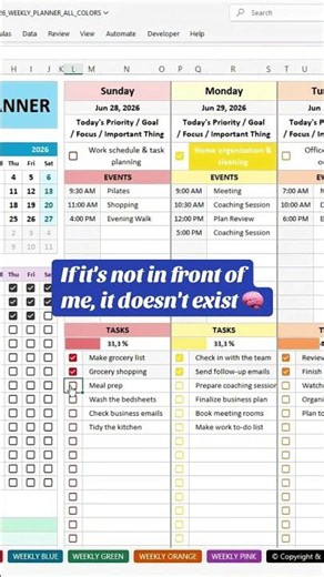 ADHD-Friendly Weekly Planner in Excel & Google Sheets | Plan Your Week Without the Overwhelm