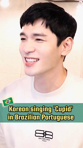 Travys Kim 김주우 on Instagram: "'Cupid'💘 Cover in Brazilian Portuguese -Coreano cantando 'cupid' em Português🇧🇷 Here's the lyrics! Sing along with me!🎤 Dei outra chance ao meu cupido E ele só brinca comigo Eu vou te mostrar que o meu amor é real Cupido é tão mal If you liked this reel, plz share it with your friends!😉 . . . #cupido #cupid #português #brazil #cover #singing #kpop #portuguese #fyp #coversong #polyglot"