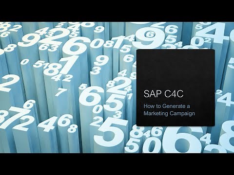 SAP C4C - How-To Run a Marketing Campaign