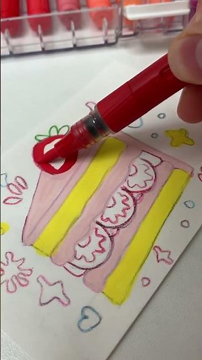 تلوين كيك 🧁 #Asmr #drawing #shorts #shortvideo #cake