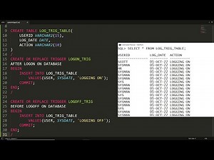 Database System Trigger to store information of logon and logoff of every user - Practical Demo