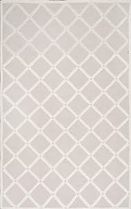 nuLOOM Takako Hand Hooked Wool Area Rug, 7' 6" x 9' 6", Light Grey