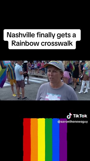 Music City officially has its very first Rainbow crosswalk! 🌈 . . . . . . #nashville #tennessee #pride #pridemonth #gay #lgbtq