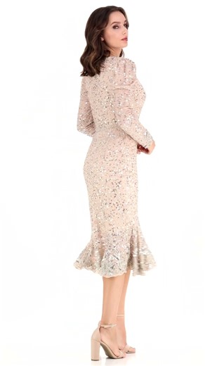 Mac Duggal - 10740 Sequined Trumpet Dress