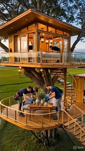 Luxury Backyard Treehouse Build From Wooden Frame to Dream Tree House |Al Cinematic #timelapse #home