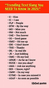 37K views · 41 reactions | “Trending Text Slang You NEED To Know in 2025:” #LifeFuelQuotes #viralreels #reelsfypシ #motivation #foryouシ #reelschallenge #canada #UnitedStates #australia #usa | LifeFuel Quotes | Facebook