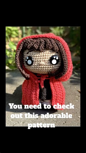 Gothic Red Riding Hood Amigurumi 🖤🌹 | Pattern Reveal + Details (see linked video & description)