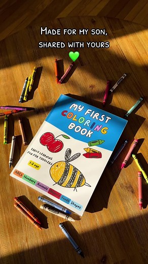 As a parent, I wanted a fun, simple, and meaningful way for my little one to learn. That's why I created My First Coloring Book for toddlers ages 1-3 from ABCs to animals and everyday objects, this book is all about encouraging creativity and early skills in a fun way. 💛 🌈🖍️🐝#ToddlerLearning #EarlyLearning #coloringbookforkids #toddlersoftiktok #kidsbooks #preschoolfun #babybooks #toddlermom #educationaltoys #parentingtips #coloringfun #creativekids #toddlerdad #momlife #parentinglife #momso