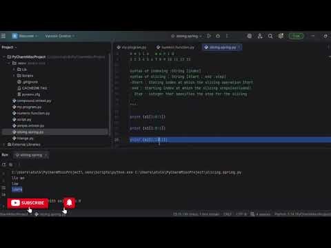 Python Class| String Slicing in Python f-String | Complete Beginner Tutorial in PyCharm| Lecture 18