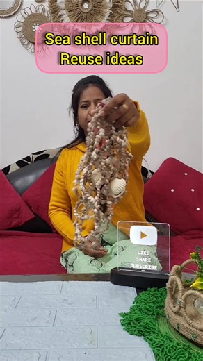 Sea shell curtain reuse idas#reusewastematerial #homedecor #craft