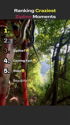 Ranking Craziest Zip line Moments 😆#top5 #funny #zipline #fails #foryou #funnymoment #funthings