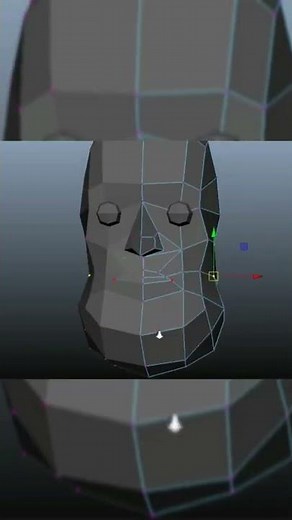 Lowpoly Character's Head 3D Modeling (Autodesk Maya)