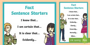 Fact Sentence Starters Display Poster