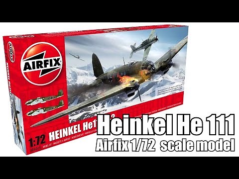 Airfix 1/72 Heinkel He 111 aircraft with an engine on fire