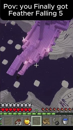 Pov: you Finally got Feather Falling 5 #minecraft #shorts