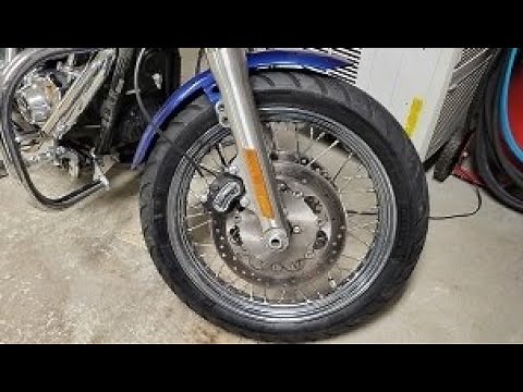 Changing my Harley motorcycle tire by hand