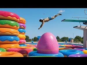 Jump Into the Color Pool - Exploding Rainbow Splash!"