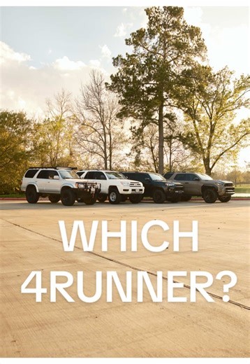 4 different generations of 4Runners in the shop Which one are you choosing to take home👀⁉️ #toyota4runner #4runnermods #lifted4runner #offroadshop #adventurefittersolutions4wd