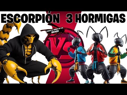 ESCORPIÓN BUTHUS VS TRES HORMIGAS CAMPONOTUS