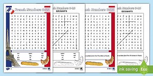 French: Numbers 0-10 Word Search