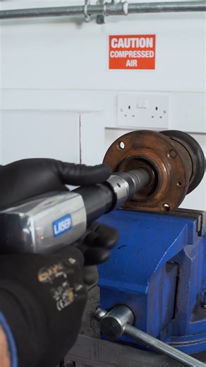 Make removing stubborn drive shafts, bearings and pressed-on components easier with this powerful tool combination from Laser Tools. The Laser Tools 9322 Drive Shaft Impact Removal Adaptor Set (8pc) features impact-rated adaptors designed to help access and punch out stuck drive shafts and similar components without damaging threads. Shown here in use with the Laser Tools 9210 Bi-Directional Pneumatic Air / Slide Hammer, delivering strong pulling force in both directions to make separation jobs
