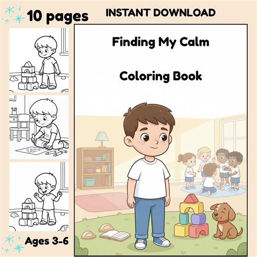 Calm Coloring Book for Kids Emotional Regulation Confidence Connection A4 - Etsy