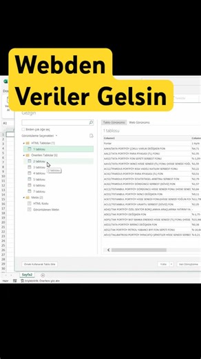 🌐 Excel'de Web'den Veri Çekme | Power Query ile İnternetten Veri Alma #excel #exceltips