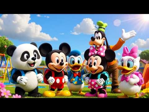 🎒 Mickey Mouse and Panda’s First Day at School 🐭🐼