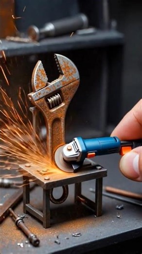 Rusty Adjustable Wrench Restoration 🔧 | Satisfying Rust Removal with Mini Grinder | Tool Restore