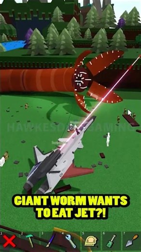 Roblox Build a Boat for Treasure Giant Worm wants to Eat Futuristic Fighter Jet! #roblox #babft