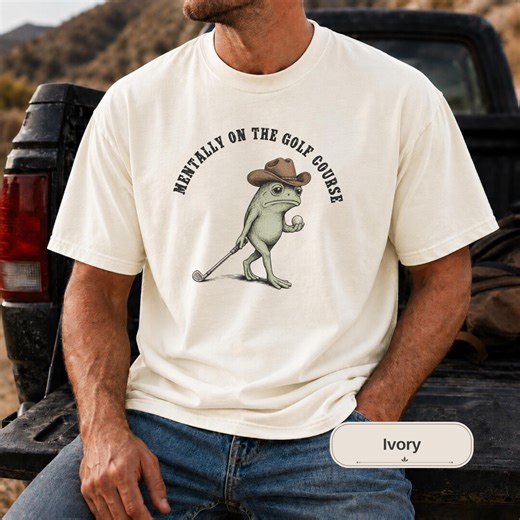 Comfort Colors Frog Cowboy Golf Course Tee, Vintage Western Frog in Cowboy Hat Lover Shirt - Etsy