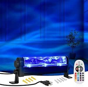 Ocean Wave Light Bar Pro, 16 Color LED Water Ripple Projector Wall Lamp, Light Up 15x15ft Night Lights with Remote, Mood Lighting for Bedroom, Home Decor & Parties