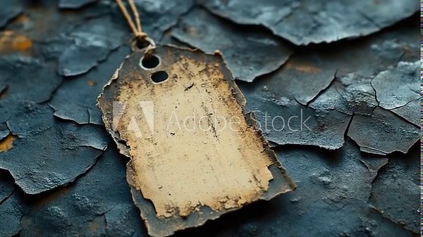 A piece of paper attached to a string, possibly used as a flag or identifier