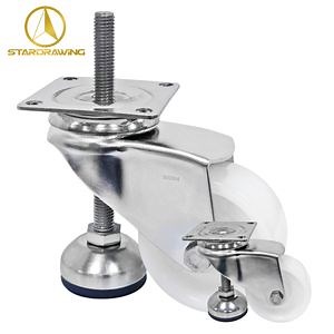 [Hot Item] Stardrawing 3inch Customized Stainless Steel Leveling Caster Wheel with Leveling Foot
