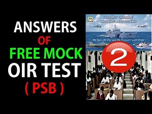 OIR TEST ( PSB ) | ANSWERS OF PRACTICE MOCK | INDIAN COAST GUARD