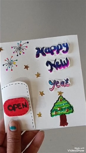make BEAUTIFUL Handmade Christmas and new year POP UP CARD!