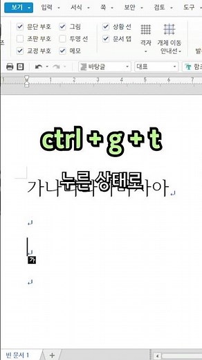워드,한글에서 생기는 빨간줄 엔터 표시 없애기