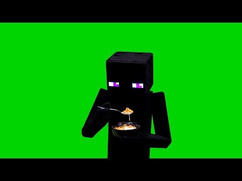 Minecraft Enderman Eating Cereal - Green Screen